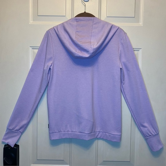 Eddie Bauer Kids Hooded Lavender Pullover L (14/16) Tulip Hem Thumb Holes - Picture 2 of 12